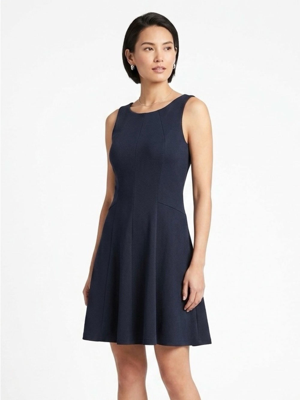 Cato, Navy Sleeveless Fit-and-Flare Mini Dress - M